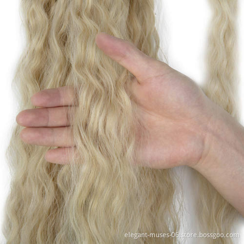 Hair Water Wave Mixed Brown Blonde Ponytail Wrap Round Hairpiece Heat Resistant Synthetic Hair Extension For Black Women